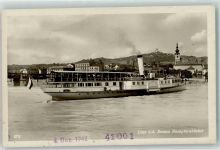 4020 Linz 1942 Foto AK Dampferabfahrt SMS Johann Strauss