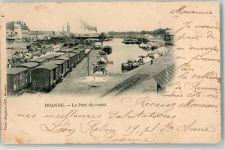 42300 Roanne 1901 Gebrauchsspuren le Port du Canal Eisenbahn Binnenschiff