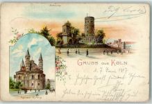 50667 W5021 Köln Neustadt-Süd 102 Gebrauchsspuren Lithographie Bottmühle Apostel-Kirche