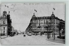 55116 W6500 Mainz a Rhein - Bahnhofsplatz Straßenbahn Central-Hotel