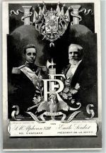 König Alfons XIII und Präsident Emile Soubet Wappen Adel Spanien