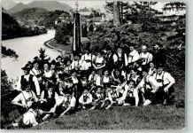 87629 W8958 Füssen Privatfoto AK Gebirgstrachtenerhaltungsverein ALMRAUSCH Gruppenbild in Tracht