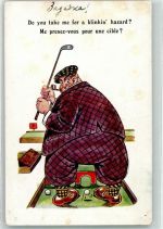 Humor dicker Mann Florence House , Comique Series 7237 Golf Künstlerkarte