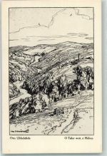 Federzeichnung O Täler weit Ubbelohde, O. 1922 Künstlerkarte