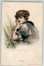 Nr. 345 The Flirt sign. Underwood Frau sitzt vor dem Spiegel Reinthal u. Newman 1911