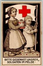 Spende Sammelbüchse Kinder Rotes Kreuz 1916 Künstlerkarte