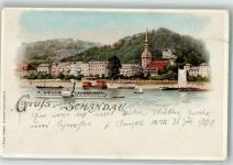 01814 O8320 Bad Schandau 1899 Gebrauchsspuren Lithographie