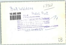 88339 W7967 Bad Waldsee FOTO KEINE AK Hotel Post Ort handschriftlich
