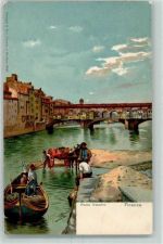 50100 Firenze Künstlerkarte Ponte Vecchio sign