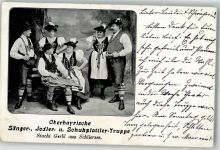 W8162 Schliersee Schuhplattler Truppe Stachi Gerbl Trachten Musikanten Zither 1909