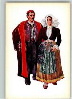 Nr. 21 von Vladimir Kirin Kroatien (Insel Pag) Trachten Kroatien Künstlerkarte