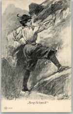 Junge Frau Berg-Schneck am Kletterhang Novitas 51163 Bergsteiger Künstlerkarte