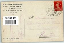 Patriotik Croix de Guerre a Belfort pa le Marechal Petain Militär Frankreich