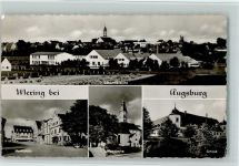 86415 W8905 Mering , Schwab - Gesamtansicht Marktplatz Pfarrkirche Schloß 4-Bildaufnahme