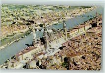 Saragossa Zaragoza - Basilika del Pilar und Fluß Ebro Luftaufnahme