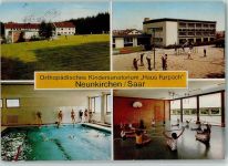 66538 W6680 Neunkirchen , Saar - Orthopädisches Kindersanatorium Haus Furpach Innenaufnahme Schwimmbad Turnhalle Kinderspielplatz 4-Bildaufnahme