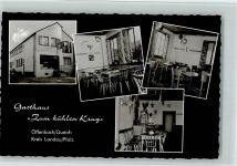W6745 Offenbach a d Queich Gasthaus Zum kühlen Krug Innenaufnahmen Gastraum 4-Bildaufnahme Gastronomie