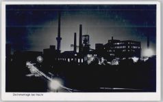 Zechenanlage bei Nacht Krupp 1954