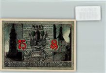 03238 O7980 Finsterwalde - Notgeldschein 75 Pfennig Sänger vom Finsterwald Wappen