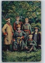 Typen aus Polen - Männergruppe Trachten Osteuropa 1917