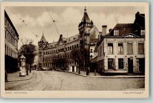W5100 Aachen Hauptpost Litfaßsäule Postamt Kupfertiefdruck