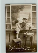 Serie 4619-4 Garnison Frühdienst Foto AK Kinder in Uniform