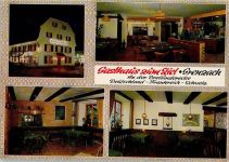 W7889 Grenzach Gasthaus zum Ziel Innenaufnahmen Gastraum 4-Bildaufnahme Gastronomie