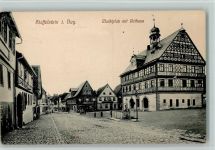 96231 W8623 Staffelstein , Oberfr - Marktplatz mit Rathaus Brunnen Fachwerkhaus