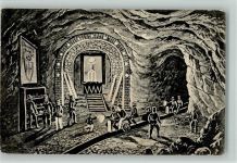 W8240 Berchtesgaden Im Bergwerk 1909 AK Salzbergwerk Künstlerkarte