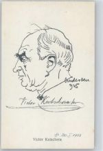 Victor Kutschera - Karikatur 1933 Ak - sign Andersen Schauspieler Künstlerkarte