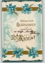 Hoch Aloisia - Vergissmeinnicht - Namenstag AK Name auf AK 1903 Lithographie / Prägedruck