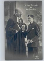 Serie Amag 6278-5 Pastor und Konfirmant - Foto AK Konfirmation 1923