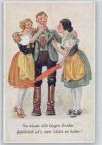 Nr. 356 AK Trachten - Regenschirm - Böttcher, H. 1941 Künstlerkarte