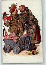 Hessische Trachten Nr. 21 - Kinder in Uniform - Puppenwagen, Negerpuppe Beithan, E.
