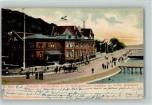 24103 W2300 Kiel , Ostsee 1903 - Restaurant Seebadeanstalt an der Strandpromenade Clubhaus des Kaiserl. Yachtclubs