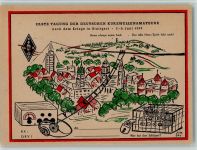 W7000 Stuttgart Erste Tagung der deutschen Kurzwellenamateure 1947 AK Qsl-Karte