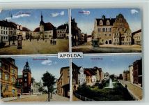 99510 O5320 Apolda - Marktplatz Stadthaus Bahnhofstraße Heldenberg 4-Bild-Aufnahme