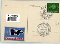 Tag der Briefmarke 1953 Saarbrücken und Stempel - Postillon Postkutsche Philatelistentag