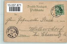65385 W6220 Niederwald , Jagdschloß 1902 Lithographie Niederwalddenkmal Sonnenuntergang