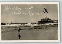 Scheveningen Flugzeug über Scheveningen 1940 AK Flugzeug nach 1945