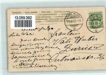Verlag P.F.B. 6487 Kinder mit einem Blumentopf, Korb mit Sektflasche, Brief , gute Erhaltung Neujahr 1907 Prägedruck
