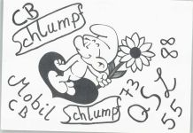 CB Station Schlumpf Mobil Qsl-Karte