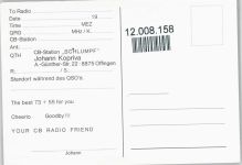CB Station Schlumpf Mobil Qsl-Karte