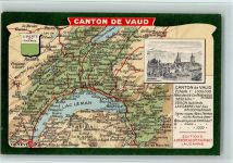 Lausanne Losanna Kanton de Vaud - Landkarte Landkarte Lithographie
