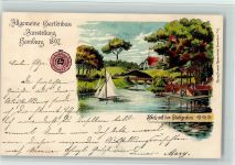 W2000 Hamburg Nr. 7 Offiz. Karte 1897 - Kunstverlag Rosenblatt AK Gartenbauausstellung Lithographie