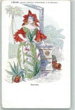 L`Eclair Politische Zeitschrift sign.Grandville "Cactus" Blumen vermenschlicht Werbung Künstler 1899 Gebrauchsspuren
