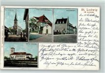 68300 Saint-Louis St. Ludwig 1901 - Postgebäude, Töchterpensionat, Kath. Kirche