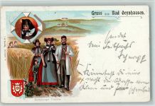 W4970 Bad Oeynhausen Bückeburger Trachten AK Trachten Deutschland 1901 Lithographie