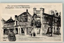 Ebenrode Nesterow - Das verwüstete Ostpreussen Ecke am Marktplatz Trümmer Uniform
