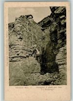 Ohne Seil die Wand hoch - Schwerer Riss 1898 AK Bergsteiger